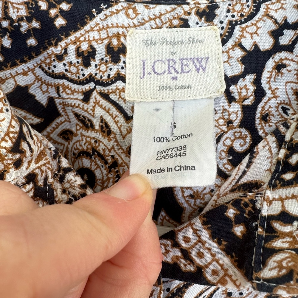 J. Crew Perfect Shirt Paisley size S - Picture 2 of 13